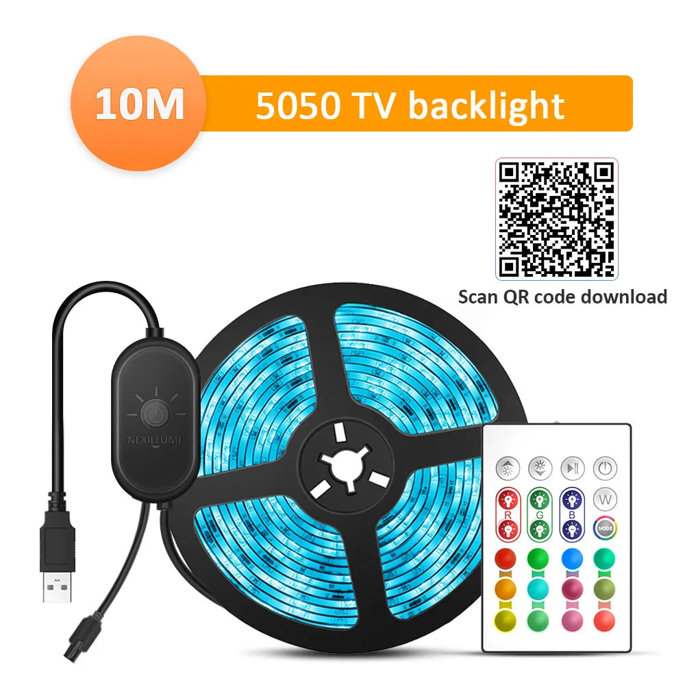 colorRGB, LED Strip Lights, for TV PC Laptop USB Power LED Strip light RGB5050 Led Backlight with APP Control