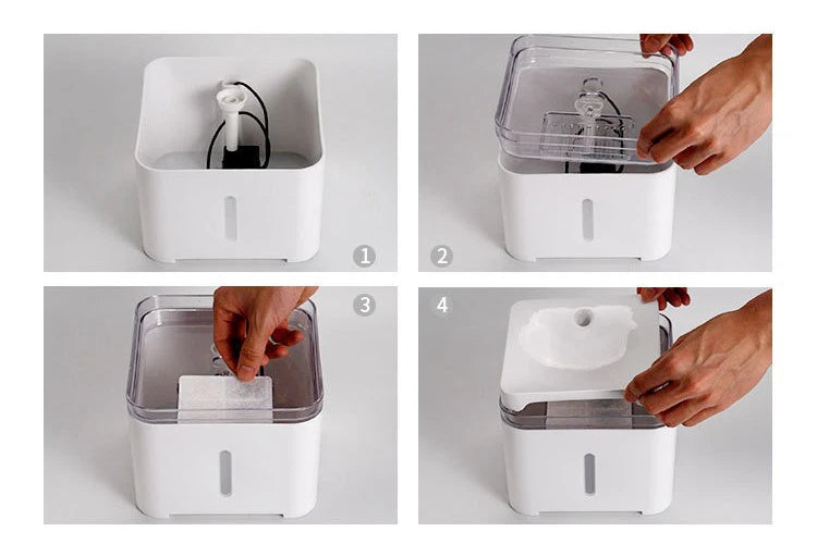 2L Pet Cat Automatic Water Fountain Feeder With LED Electric Dog Drinking Bowl Feeders Drink Filter Water Purifier Drinker