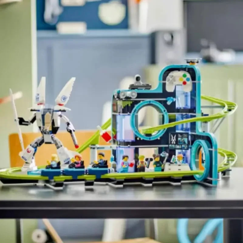986PCS Exciting Robot Roller Coaster Model – Creative Building Blocks Set for Kids – Perfect Christmas Gift!
