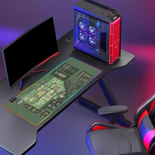 Escape from Tarkov Mouse Pad Animation Games Beautiful RGB Gaming Gamer Large LED Light XXL MousePads Computer Non-slip Decor