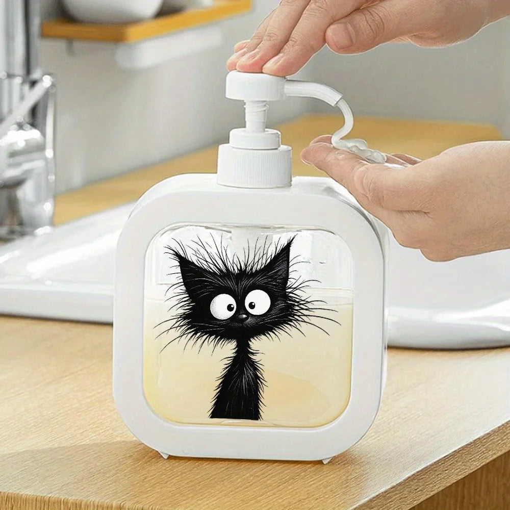 Cute soap dispenser - Cartoon cat-shaped, moisturizing hand sanitizer pump bottle