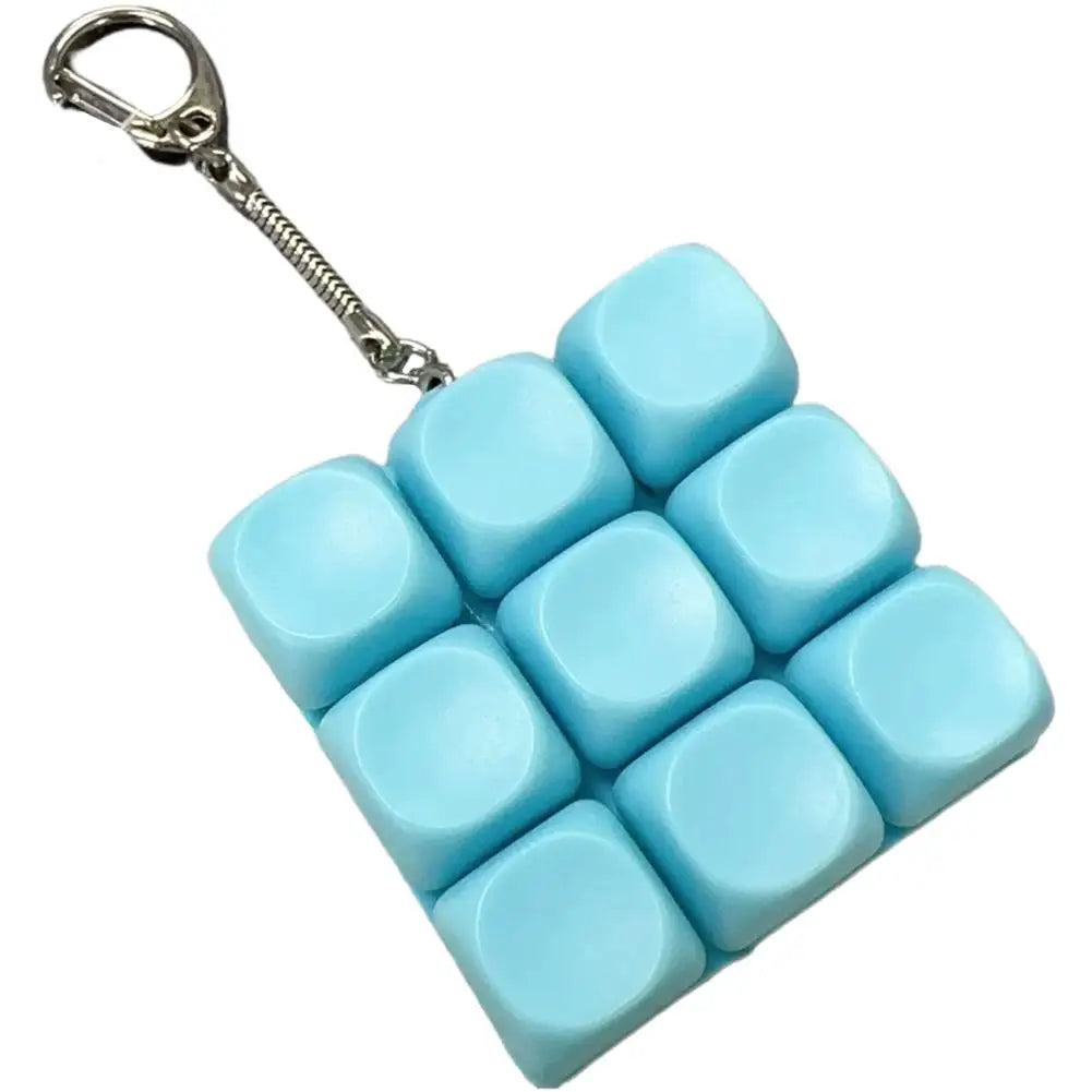 Mechanical Keyboard Fidget Keychain Toy Clicky Keycap Stress Relief 9 Keys Finger Button Squeeze Toy for Adults Gift
