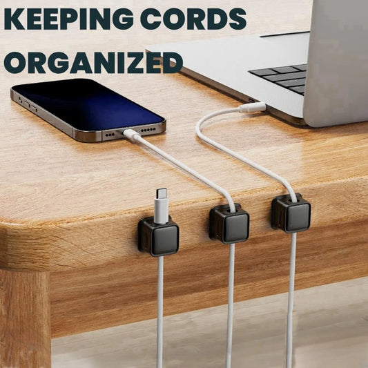 12Pcs-1PCS Magnetic Wire Organizer Self-adhesive Adjustable Cable Manager Bracket for Home Office Desktop Car Cable Organizer