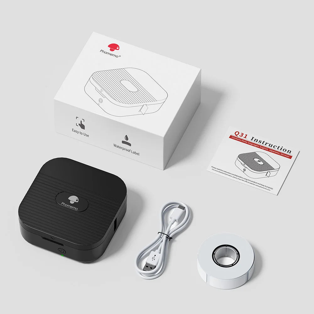 Mini Printer Phomemo Q31 Label Maker Wireless Bluetooth Printer 6-15mm Portable Thermal Printer DIY Creative Label Sticker