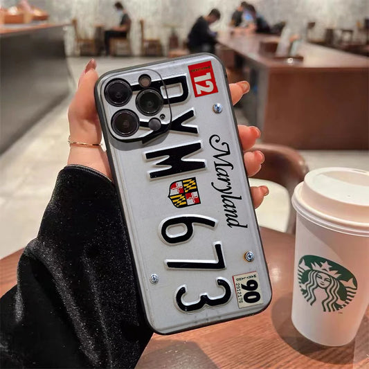 Retro Vintage License Plate Phone Case For iPhone 17 16 15 14 13 12 11 Pro Max Mini SE 7 8 Plus 16E Shockproof Non-Slip Cover