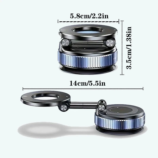 360° Rotatable Vacuum Magnetic Phone Holder, Foldable and Retractable Suction Cup Car Phone Mount for Car/Gym/Mirror/Smooth
