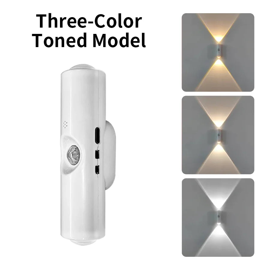 RGB Gradient Ambient Light Rechargeable LED Night Light Motion Sensor Wall Sunset Lamp Dimmable Magnetic Closet Bedroom Lamps