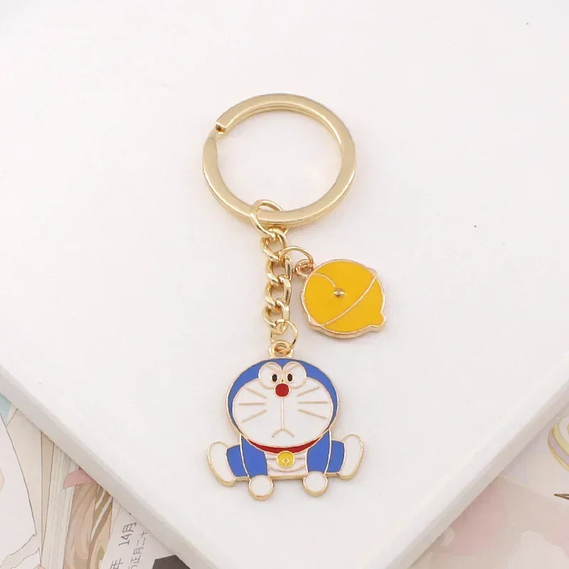 Anime Doraemon Keychain Trinket Jewelry Kawaii Car Key Chain Key Ring Cartoon Backpack Pendant Decorations Kids Birthday Gift