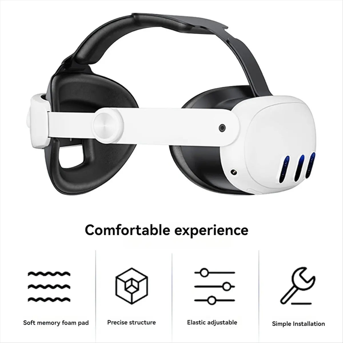 For Quest 3 Accessories Adjustable Head Strap Replacement for Enhanced Comfort Support & Gaming Immersion A