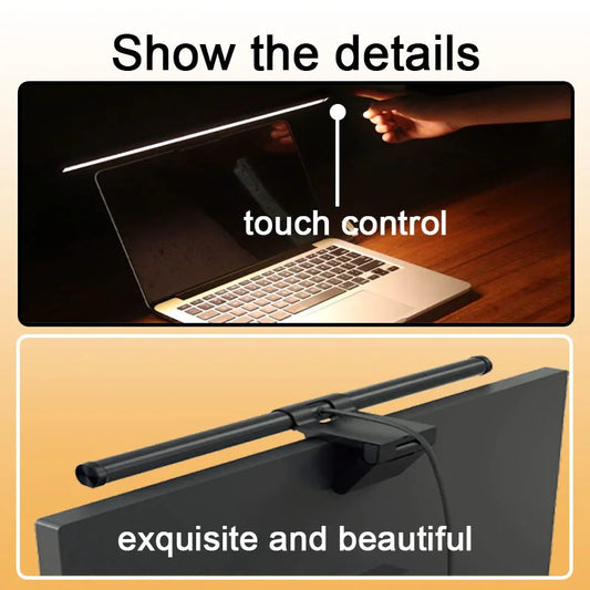 RGB 40CM Stepless Dimming Light Bar – Eye-Caring Hanging Screen Strip for Laptop Gaming Work