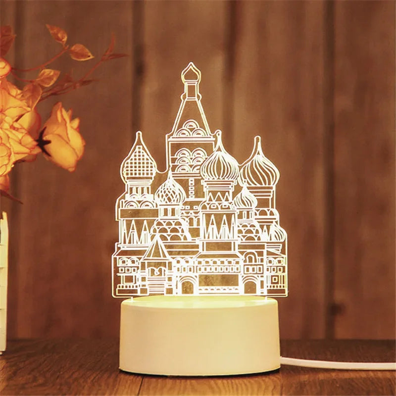 Romantic Love 3D Acrylic Neon Sign Led Lamp for Home Children's Night Lights Table Lamp Birthday Valentine's Day Bedside Lamp