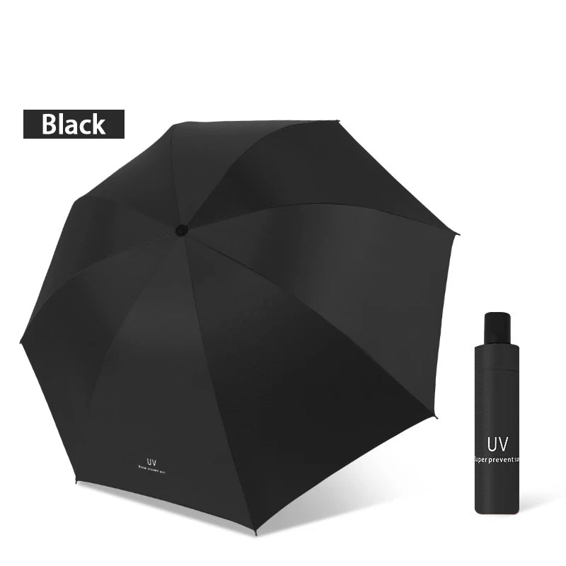 Foldable Manual Umbrella, Waterproof and Windproof Umbrella, Anti-UV Umbrella for Sunny Or Rainy Days, Simple Solid Color Umbrel