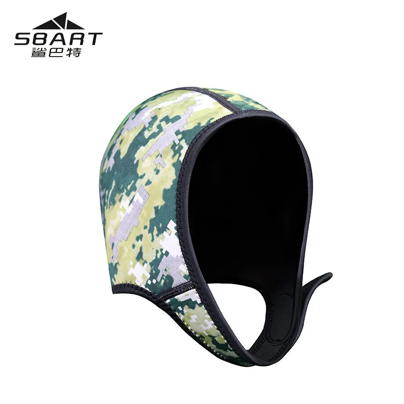 Diving Hood, 2.5mm Neoprene Thermal Diving Cap, Stretchable Surfing Swimming Cap With Chin Strap for Adult/Kids