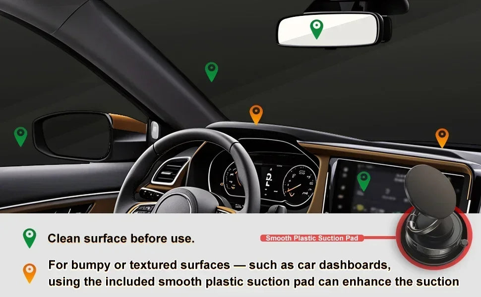 2026 Upgraded Vacuum Magnetic Car Phone Holder 360° Reinforced 96LBS Ultra Suction Cup Phone Holder ,N52 Strong Magnet