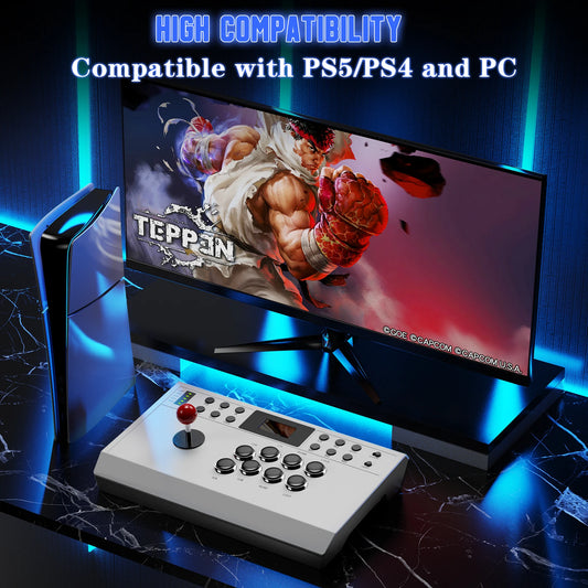Professional Arcade Joystick for Gaming USB Wired Adapter Compatible with PS4/PS5/PC Gaming Controller High-Precision Touchpad