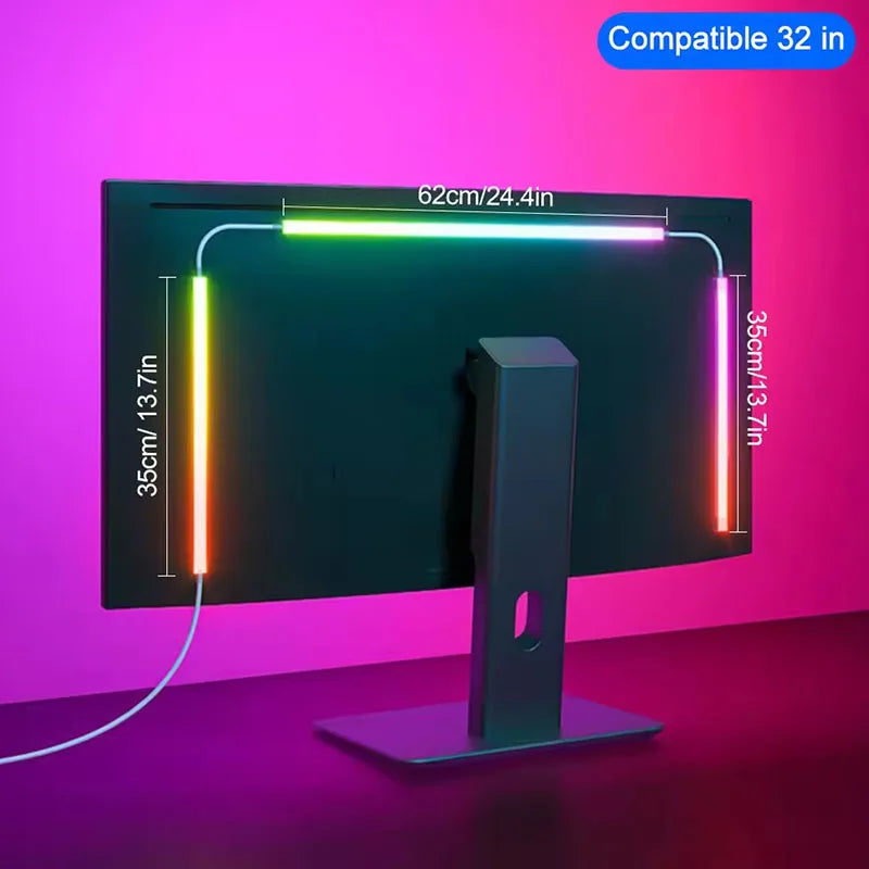 Smart Gaming RGB Backlight Ambient Lights Display Lighting Streaming Colourful LED Strip Light for Gaming Desktop Screen Sync