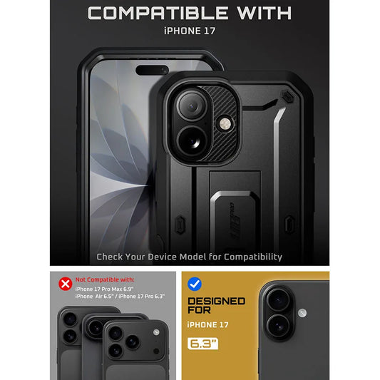 For iPhone 17 Case 6.3" (2025) SUPCASE UB Pro Full-Body Heavy Duty Rugged Phone Case with Built-in Screen Protector