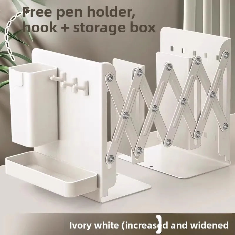 Book Storage Shelf, Telescopic and Foldable Desk Bookshelf for Students in Classrooms, with Thickened Partitions