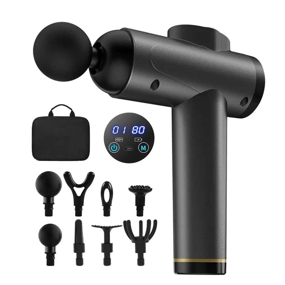 Handheld Electric Muscle Massager Handheld Massagers with 99 Speeds & 8 Attachments for Back and Neck, Gifts for Men Women