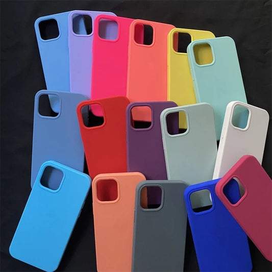 Original Liquid Silicone Phone Case for iPhone16 14 12 11 15 13 Pro Max Cases for iPhone 13 16 15 14 Cover With Logo Soft Funda