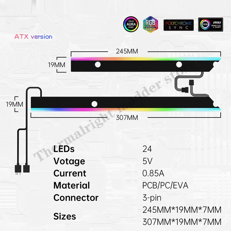 RGB Backplane Panel For Computer Motherboard Lighting, MB IO Decoration Luminous Atmosphere, 5V ARGB AURA, ATX / MATX