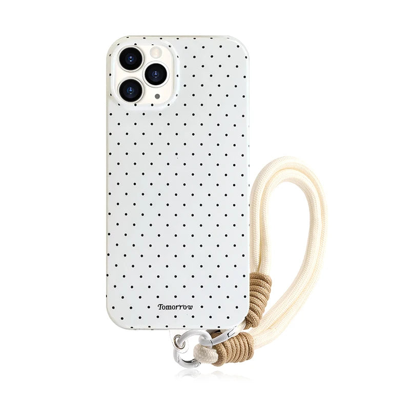 INS Polka Dot Small Fresh Mobile Phone Case for iPhone 17 16 15 14 13 12 Pro Max 11 Ultra Slim Shockproof Cover for iPhone Air