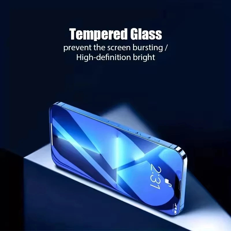 Dust Free Easy Installation Screen Protector For iPhone 17 Pro 16 15 13 12 11 14 Pro Max XR X XS 7 8 Plus SE HD Tempered Glass