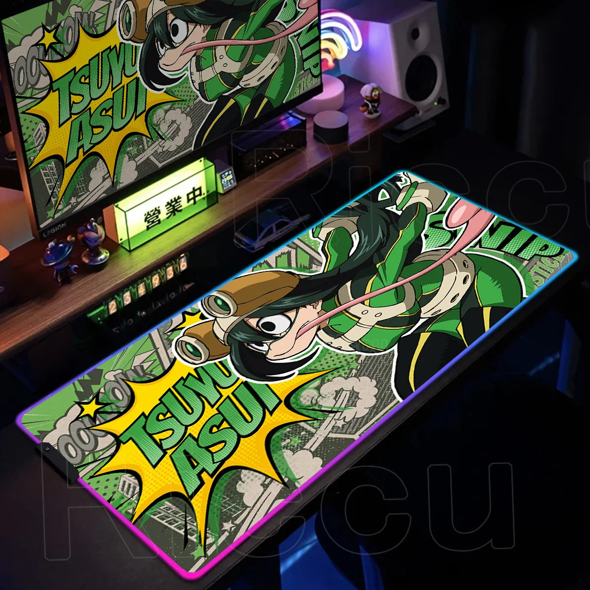 RGB My Hero Academia PC Gaming Accessorie Mouse Pad Keyboard Pad Large Anti-slip Carpets Japanese Anime Mat Home Office Setup