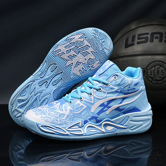 Basketball Shoes for Men Soft Lightweight Training Field Anti Slip Shock-Absorbing Breathable Cofmortable High-top Sneaker Man