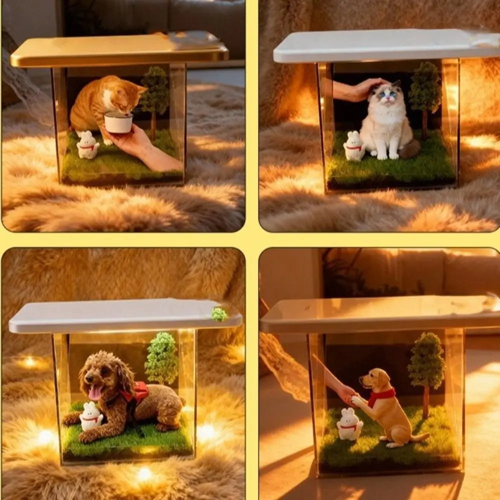 Acrylic Pet Holographic Projection Digital House Pet Souvenirs Pet Projection Souvenir Tool Pet Souvenir Projection 3D