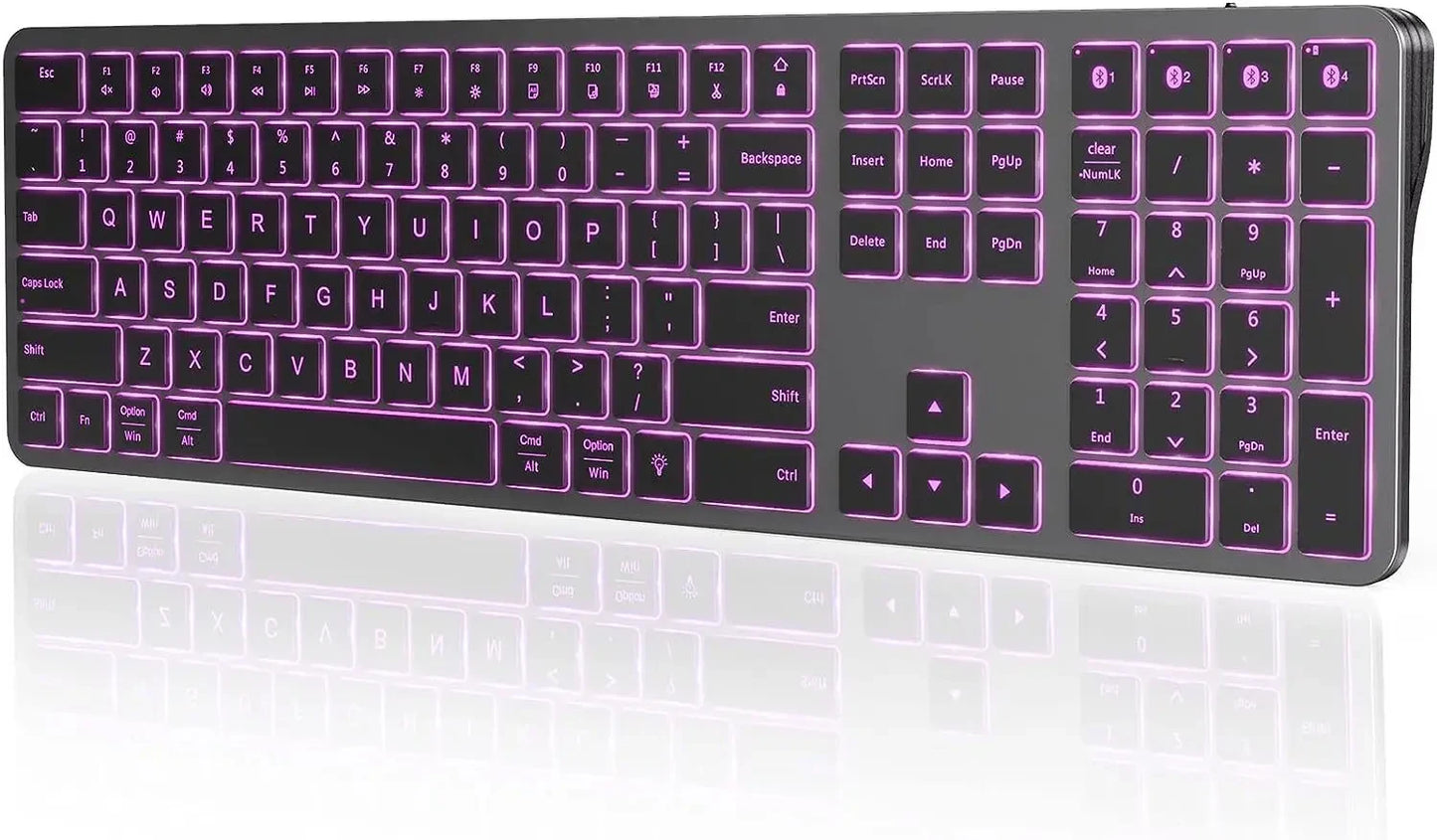 RGB Wireless Bluetooth Keyboard Full Size Multi-Purpose Rechargeable Keyboard Backlight Gaming Keyboard for Tablet PC
