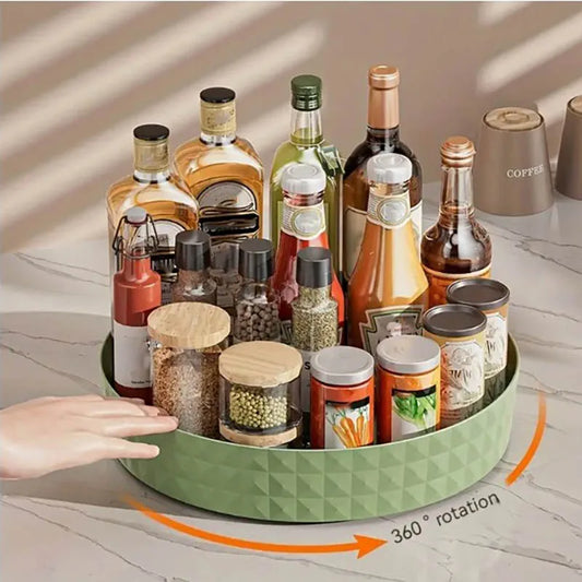 Rotating Spice Rack Organizer For Kitchen Cosmetics Storage Convenient and Space-Saving Solution for Apartments & College Dorms