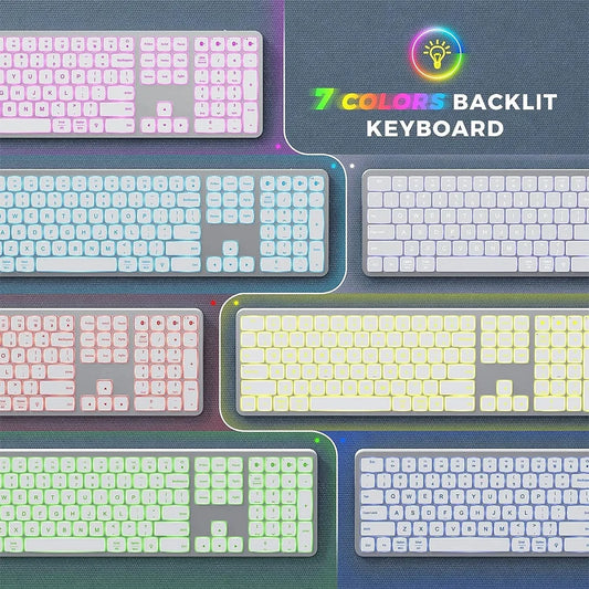RGB Wireless Bluetooth Keyboard Full Size Multi-Purpose Rechargeable Keyboard Backlight Gaming Keyboard for Tablet PC