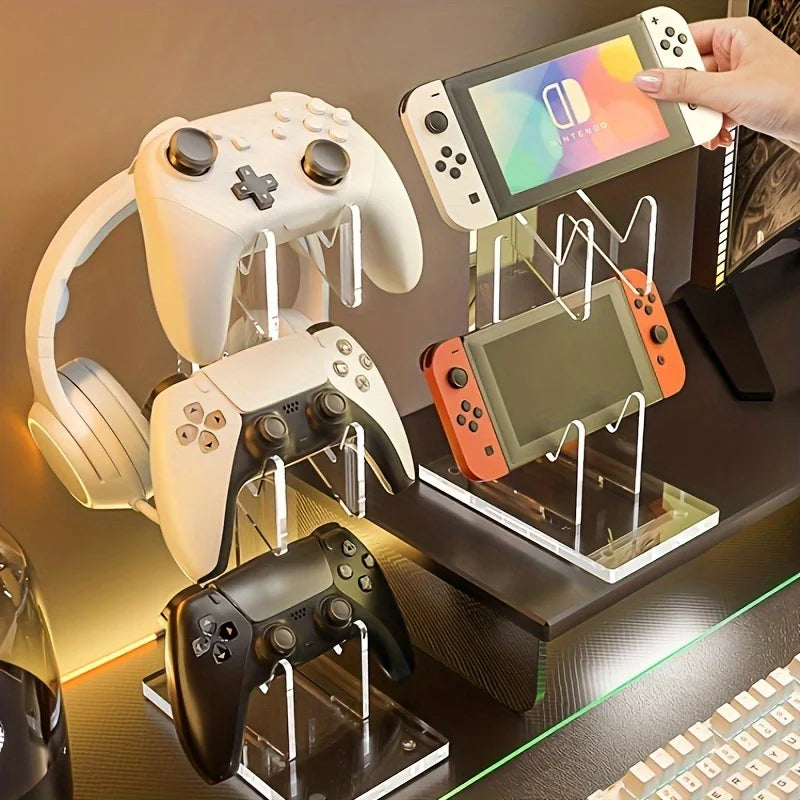 Acrylic Game Controller Stand - Desktop Display Holder for Game Controller&Accessories, Portable Design for Desk Organization