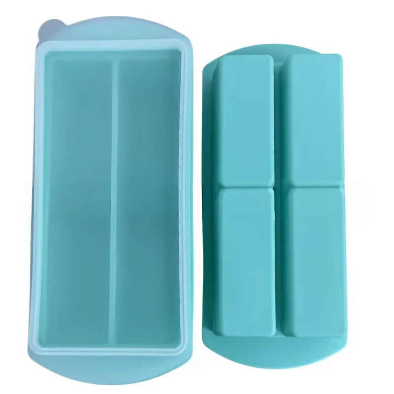 Silicone freezer tray with lid, 1 cup soup capacity refrigerator ice cube tray oven, suitable for freezing broth and leftovers