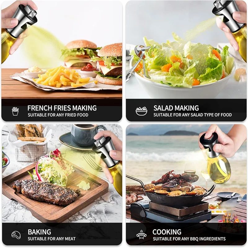 Olive Oil Sprayer for Cooking,200ml glass Olive oil sprayer, Vegetable Oil sprayer with funnel ,Oil sprayer,Baking, Frying, BBQ
