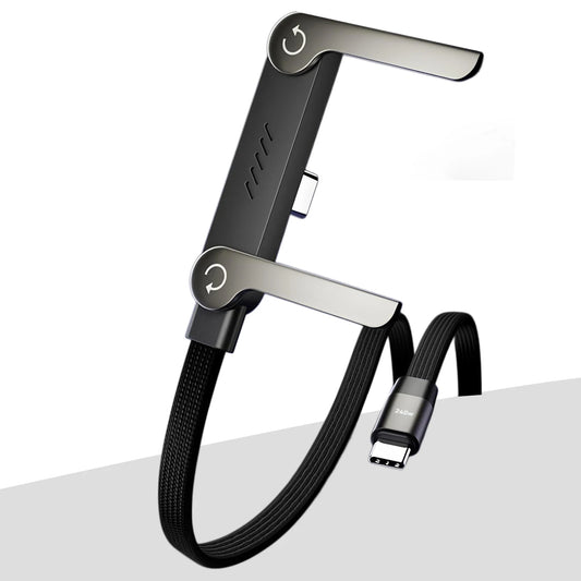 2-in-1 Holder Charger Cable – 240W Fast Charging Cord with Built-In Phone Stand 1.5m Type C to USB-C Cable PD Cable Phone Holder