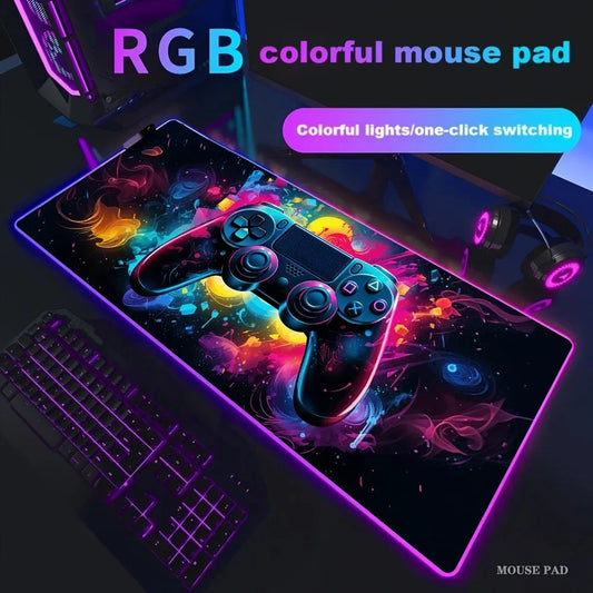 RGB Large Gamepad Mouse Pad Gamer LED Backlight Luminous Mousepad Gaming Non-Slip Keyboard Pads E-sports Laptop Office Desk Mat