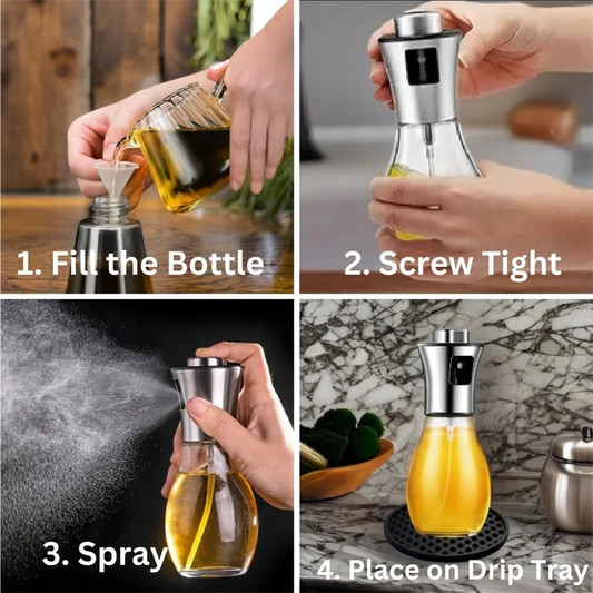 Olive Oil Sprayer for Cooking,200ml glass Olive oil sprayer, Vegetable Oil sprayer with funnel ,Oil sprayer,Baking, Frying, BBQ