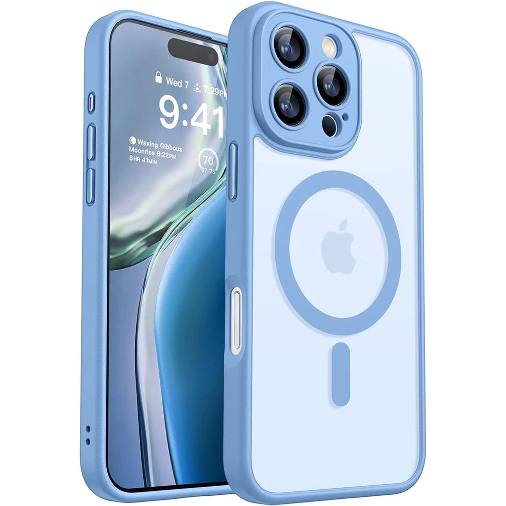 Luxury Armor Shockproof Hybrid Case For iPhone 16 15 14 13 Pro Max Plus Matte Transparent Hard Cover Silicone Soft Shell Clear
