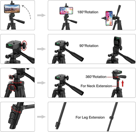 102cmTripod For Phone Video Recording Phone Tripod Stand with Bluetooth Remote Universal Camera Phone Photography Stand