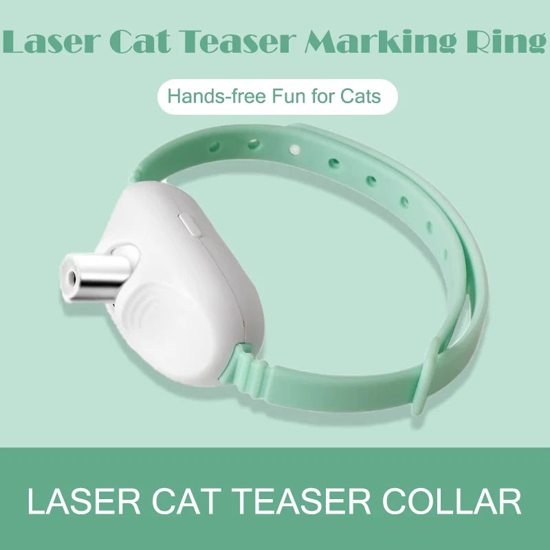 Smart Laser Cat Toy Collar Hands-Free Pet Self-Entertainment Interactive Collar Adjustable Strap USB Rechargeable 2 Colors