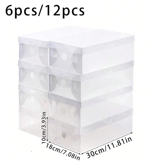 12 Piece Shoe Box, Foldable Flip Shoe Box, Stacked, Dustproof And Moisture-Proof, Suitable For Living Rooms, Bed Bottoms, Etc