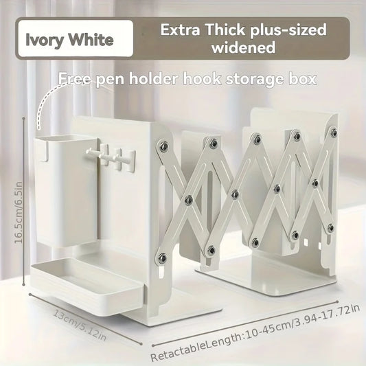 Book Storage Shelf, Telescopic and Foldable Desk Bookshelf for Students in Classrooms, with Thickened Partitions