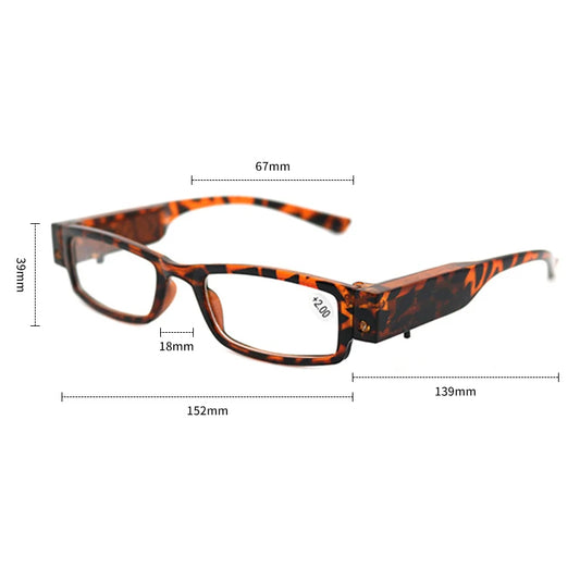 Reading Glasses LED Presbyopic Glasses Reading Newspaper Lighting Magnifying Glasses Elderly Presbyopic Glasses +1.0 To +4.0