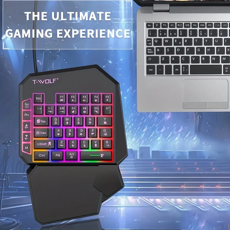 1pc Compact 40% Wired Gaming Keyboard with 7 RGB Dynamic Backlight Modes, Ergonomic for PC/Laptop Gamers Esports Players