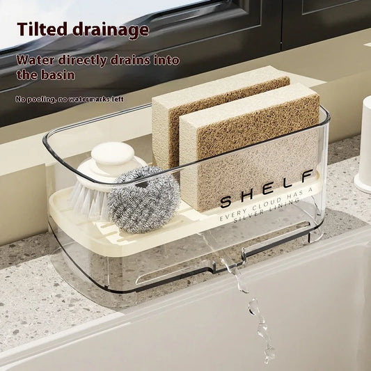 Drain Rack Kitchen Sink Organizer Self-draining Shelf Sponge Holder Dishcloth Faucet Storage Soap Drainer Kitchen Accessories