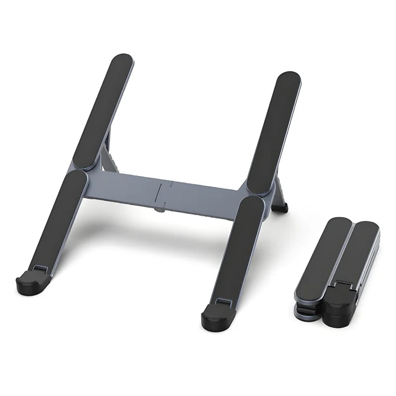 Metal Mini Foldable Laptop Stand Adjustable Angle Portable Notebook Holder for 10-17 Inch Laptops Ideal for Home Office Travel