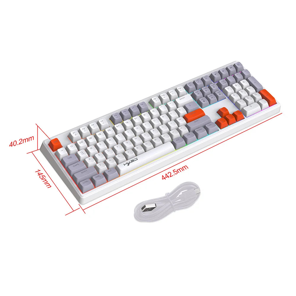 RGB Backlight Gaming Keyboard 108 Keys Adjustable USB Wired Keyboard for Windows Computer Laptops Desktop Dropshipping Wholesale