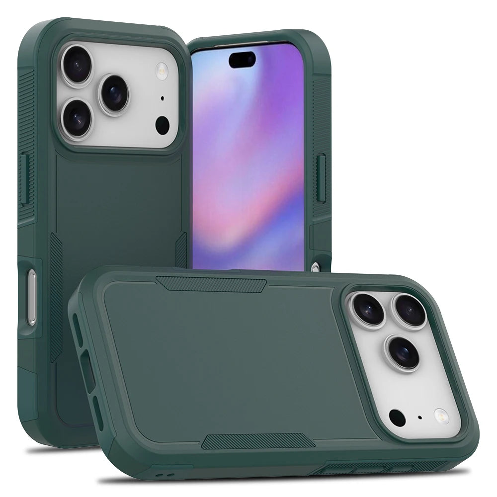 Hybrid Rugged Armor Shockproof Case For iPhone 17 Air 16E 16 15 14 Plus 13 12 11 Pro Max Dual Layer Hard Strong Protection Cover